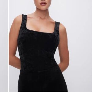 Good American Velvet Tank Bodysuit Small